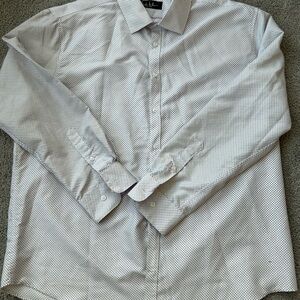 Nicole Miller White and Purple Checkered Shirt